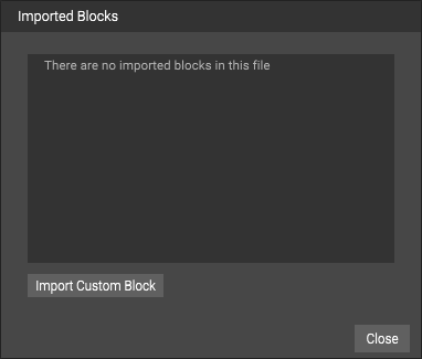 The imported blocks menu.