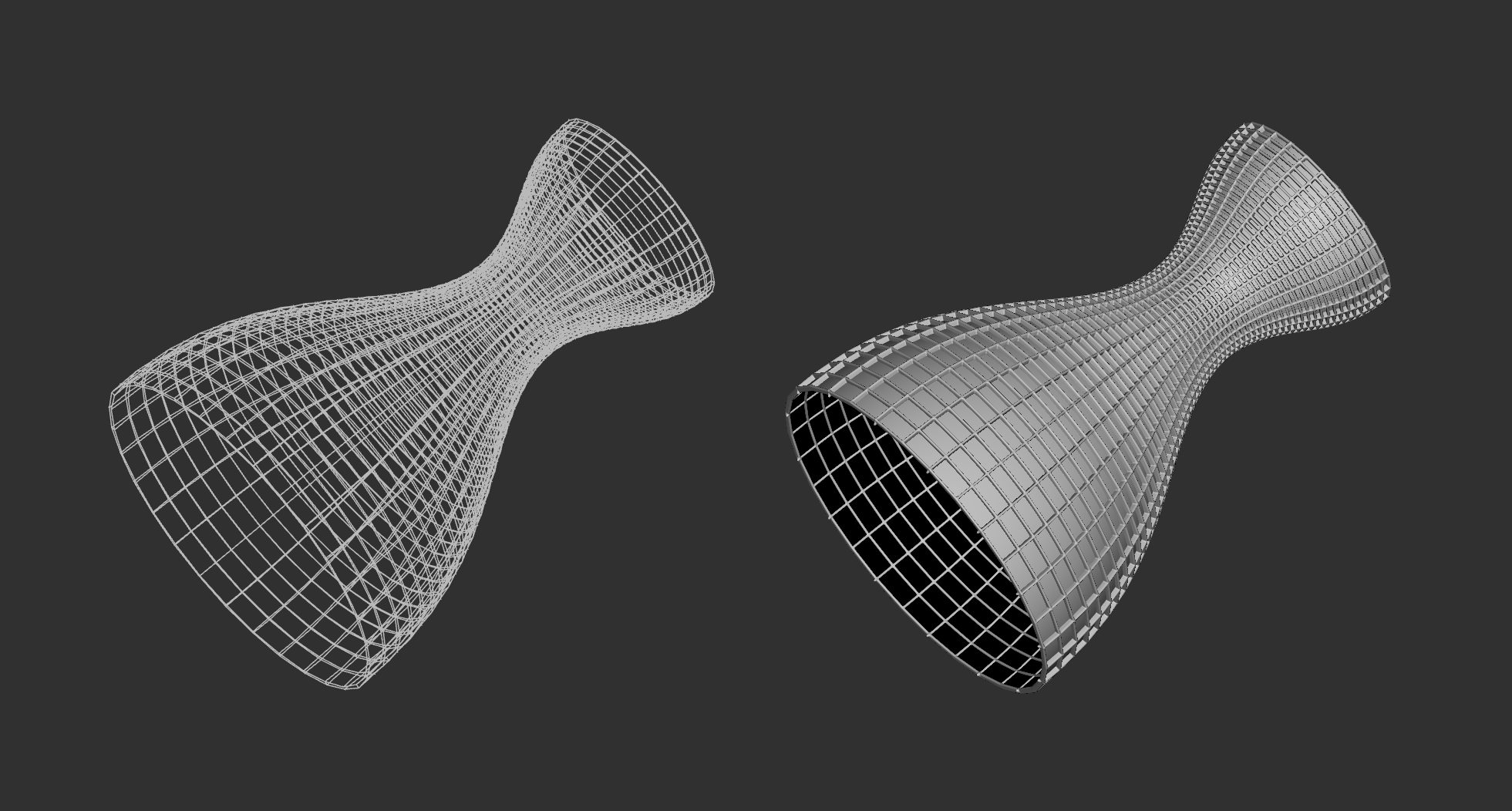 An example of creating a lattice from beams using the Lattice Body from Beams block.