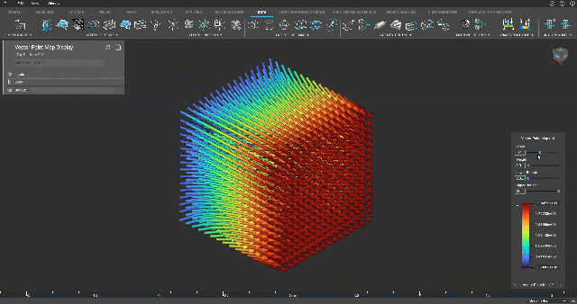 The gif shows a vector point map display in nTop. The point map display can be modified using the heads up display.