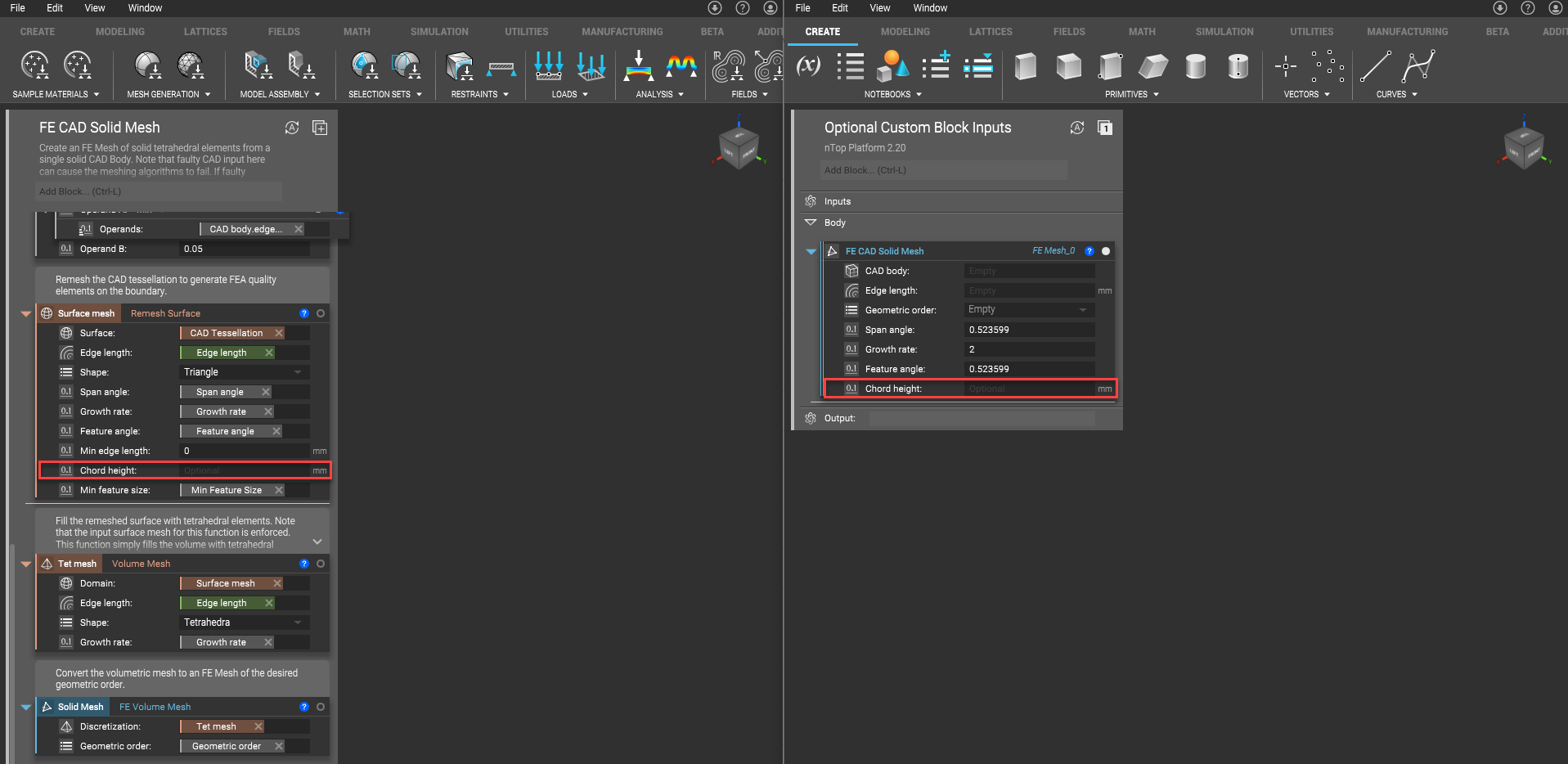 The image shows how custom blocks can now have optional inputs.