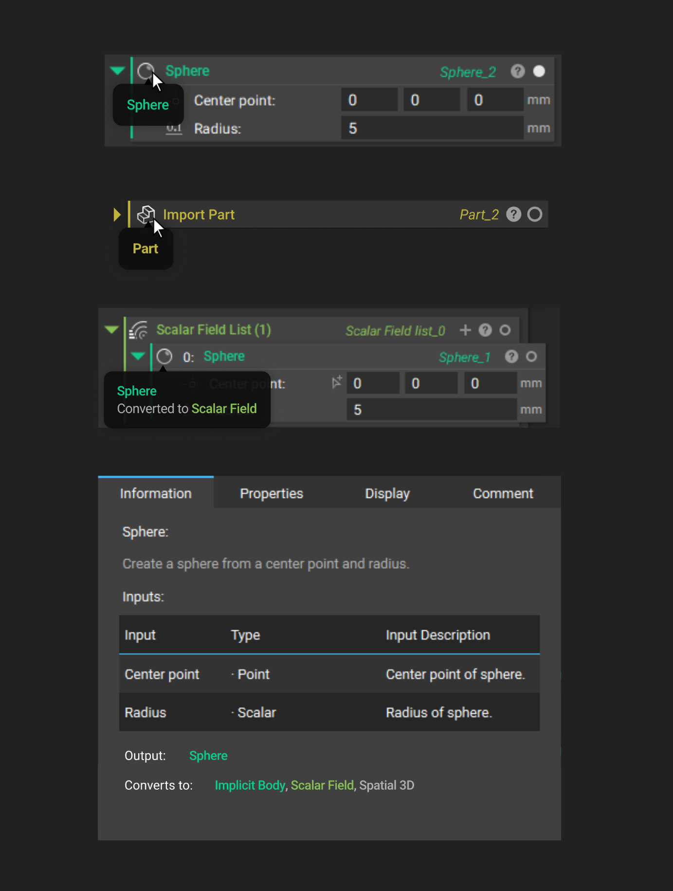 Dragging your mouse over a block icon will display the block type.