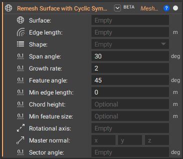 The Remesh Surface with Cyclic Symmetry block.