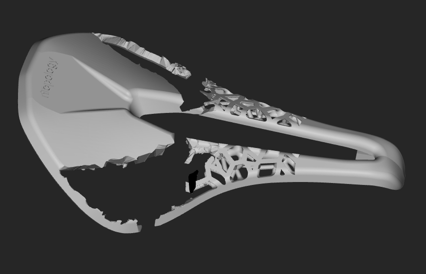 Output of Mesh from Implicit Body by Voxels (Beta) prior to the fix in 3.15. The mesh is missing large portions of its lattice structure.