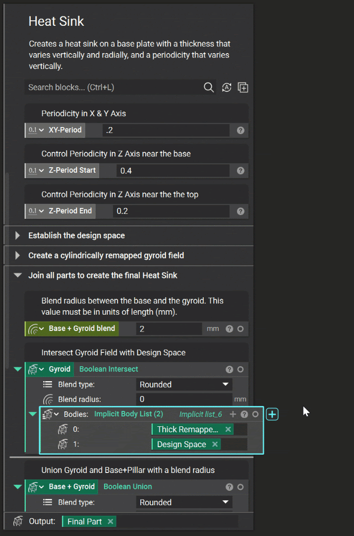 Right clicking on a block variable has the option to "Go to block". Clicking this will bring you to original block variable in the notebook.