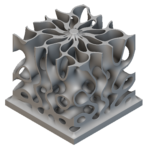 In nTop 3.26, the gyroid structure appears much cleaner with the new lighting and Ambient Occlusion visualization.