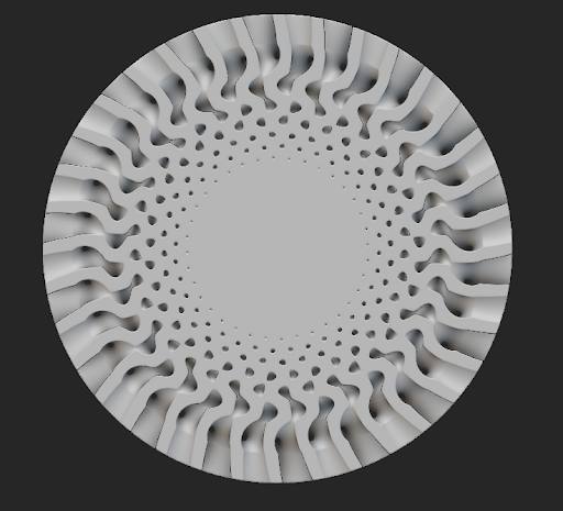 The ramp now correctly applies to a cylindrical cell map lattice in nTop 3.27.
