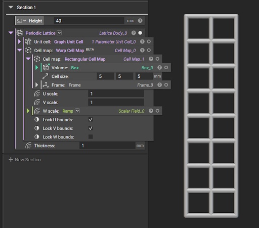 In nTop 3.27, the Periodic Lattice no longer has disjointed pieces. The issue with the Warp Cell Map block was resolved.