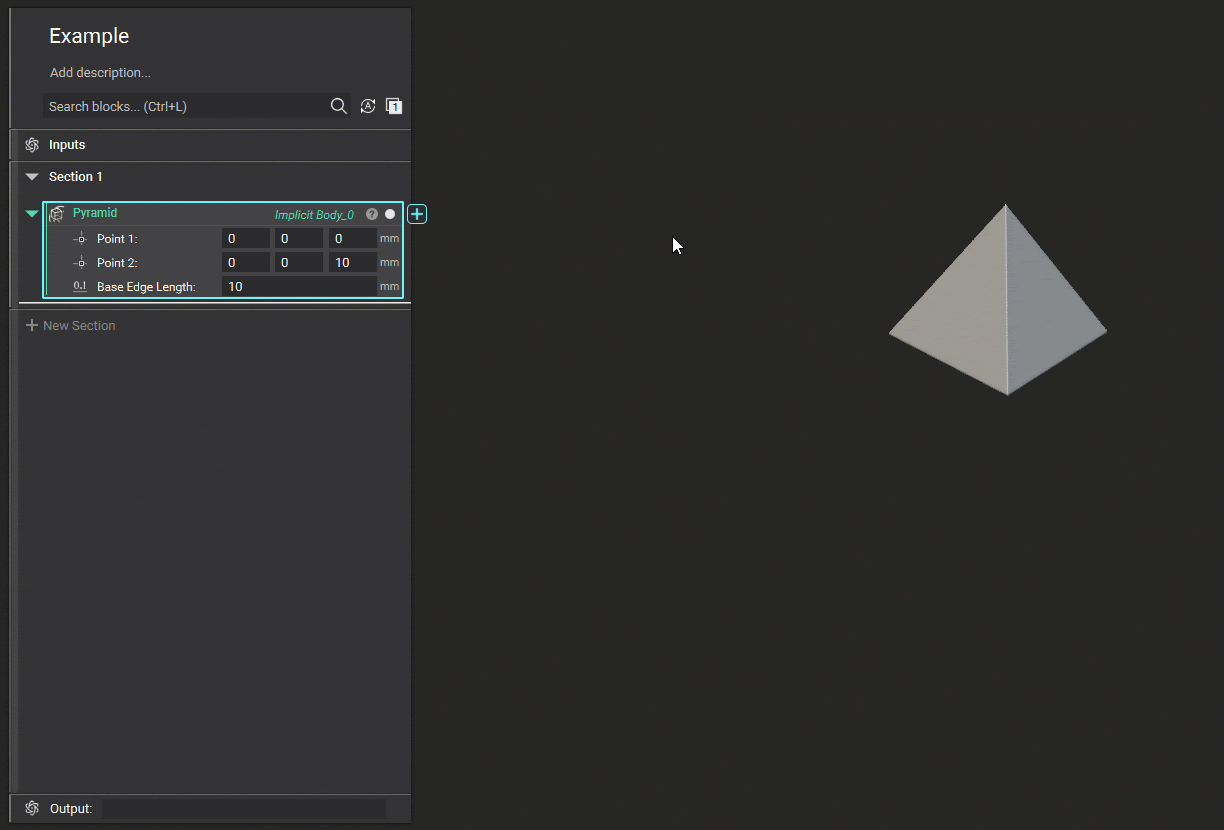 A gif showing how to open and modify a custom block in an active nTop notebook.