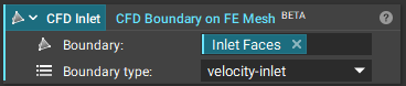 The CFD Boundary on FE Mesh block.