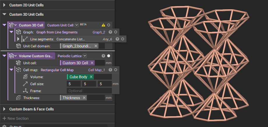 Using the Custom Unit Cell to create a periodic lattice.