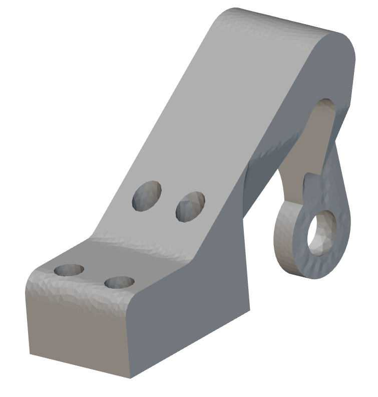 A bracket to be used as the input for a Topology Optimization.