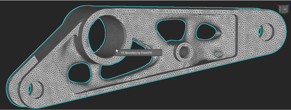 Right-clicking on the mesh launches a context menu with the option to perform the flood fill operation.