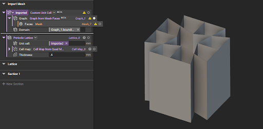 An example of using the Graph from Mesh Faces block.