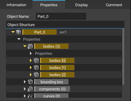 The properties panel of a CAD Assembly imported through Import Part 1.2 in nTopology 3.30