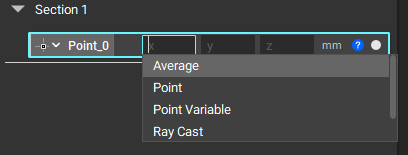  Double-click into any of the 3 available inputs of a point or vector block and a drop down menu of compatible input types will appear.