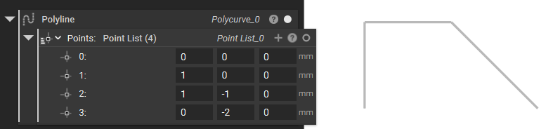 An example polyline generated using the Polyline block and a list of points.