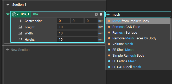 An example of using Context Search on a Box variable.