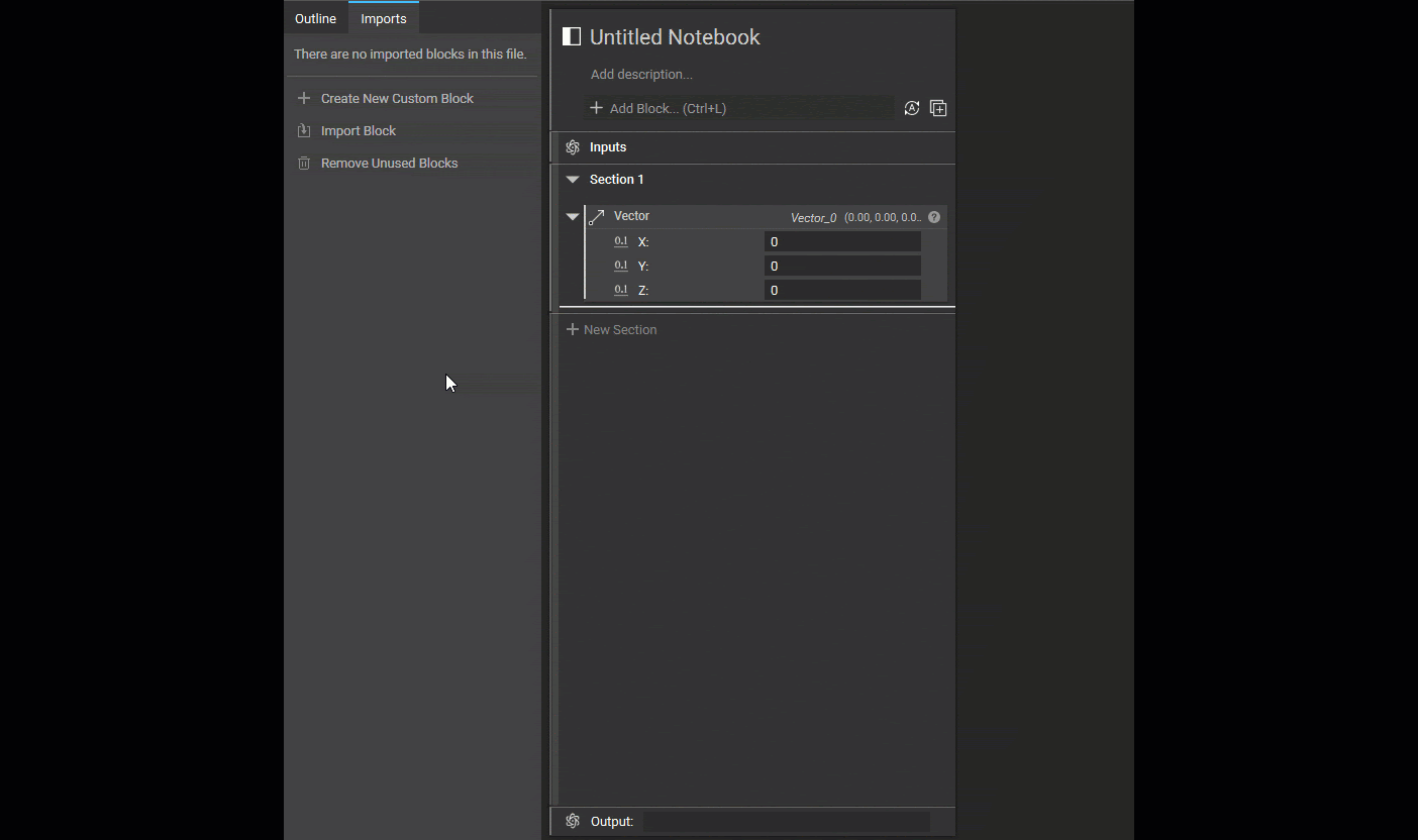 Tooltip hints show when hovering over block input icons and when the block object text is cut off.