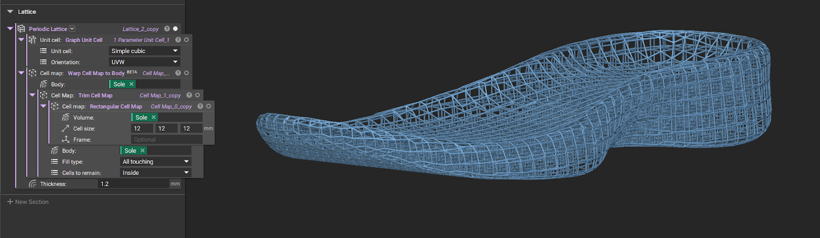 The Warp Cell Map to Body block warps the cell map to conform to the input body's shape.
