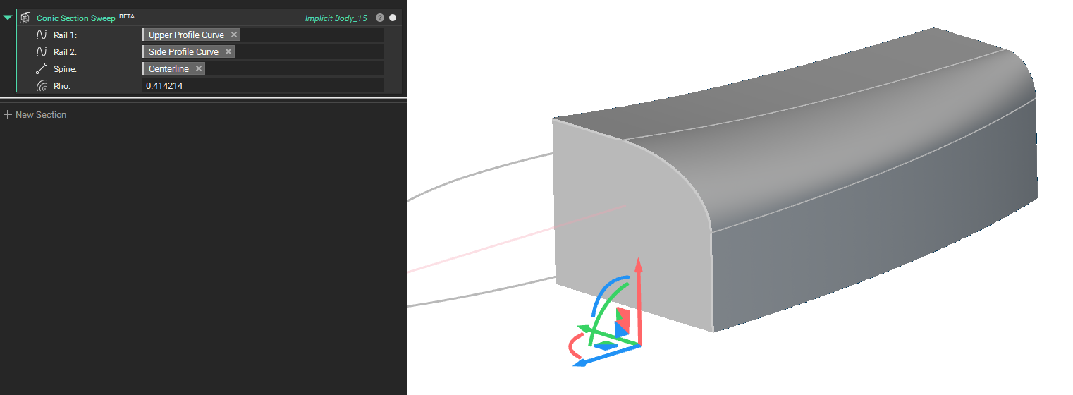 An example of using the Conic Section Sweep block.