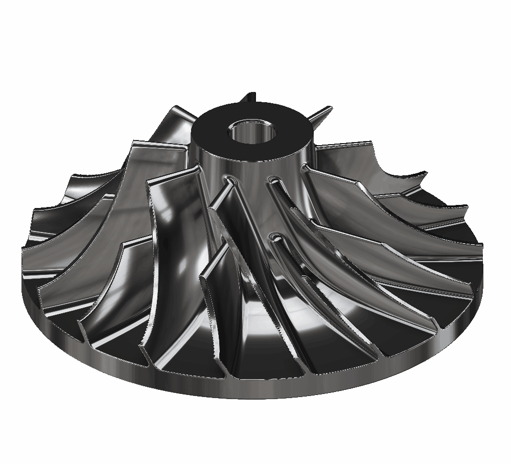 An implicit body with the Surface Analysis feature toggled. The mode is set to Curvature and the style is metallic.