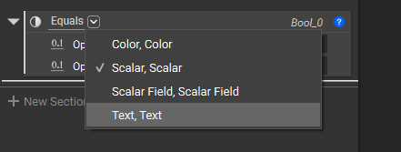 The Equals block now has 4 available overloads.
