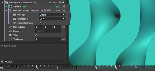An example rectangular volume lattice that does have the exact thickness option enabled.