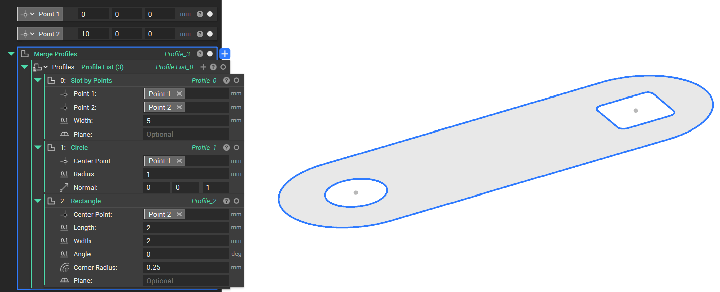 An example of using the Merge Profiles block.