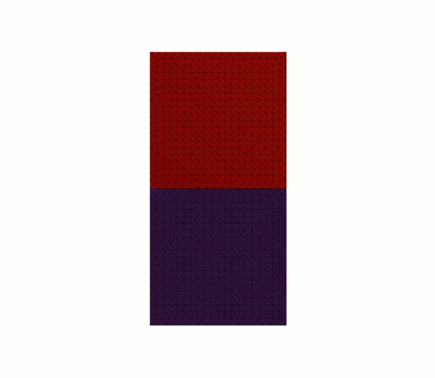 An example of analysis deformation results that were generated using the Structural Contact block with No Separation contact.