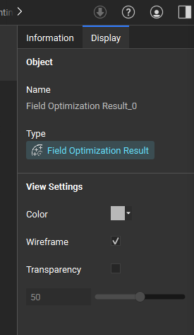 The display tab in the right side panel now displays the selected block's object name.