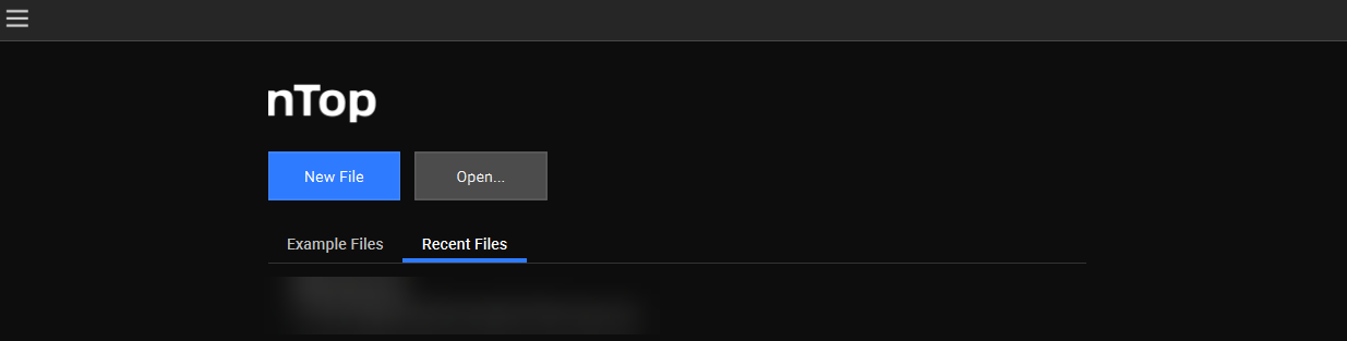 The Recent Files tab that was added to the welcome screen of the nTop platform.