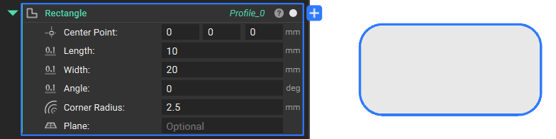 An example of using the Rectangle block.