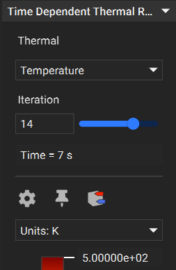 The Time Dependent Thermal Results HUD in nTop 4.2. The HUD now displays the time interval.